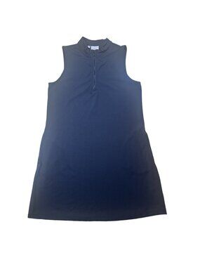 Tommy Bahama Women’s Aubrey Polo Dress Large Black Golf Tennis Resort Zip